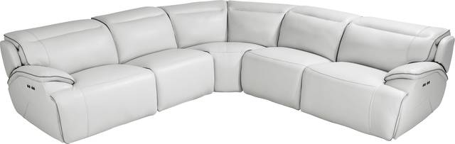 Livata Gray Leather 8 Pc Dual Power Reclining Sectional Living Room - Thumbnail - Image 4