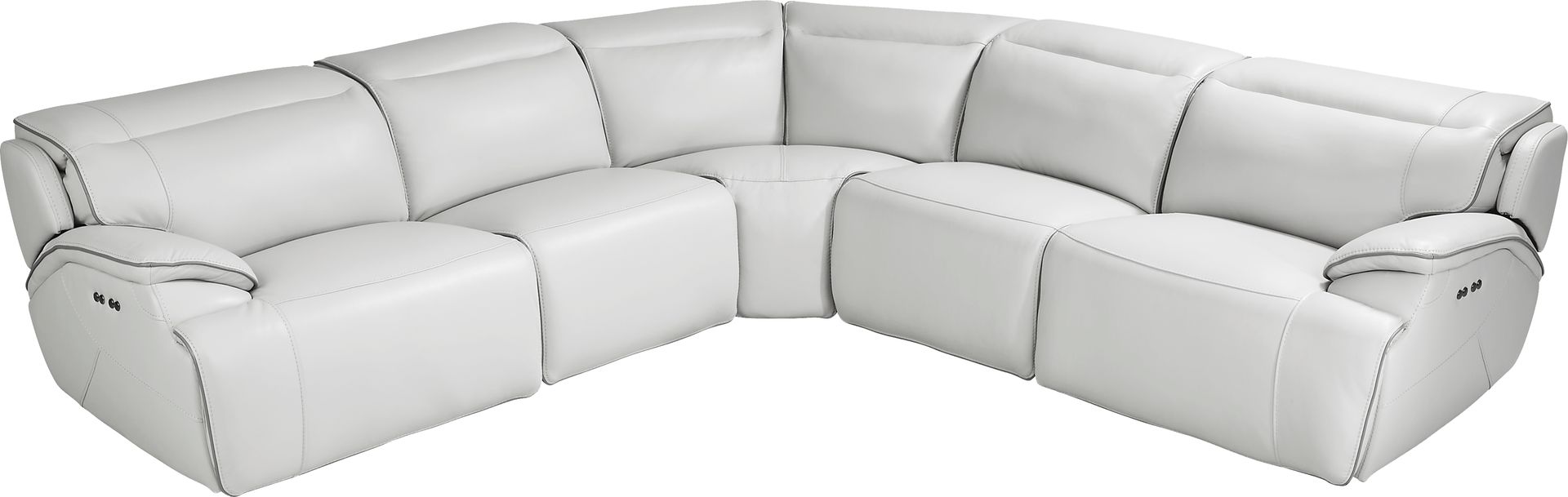 Livata Gray Leather 8 Pc Dual Power Reclining Sectional Living Room - Image 4