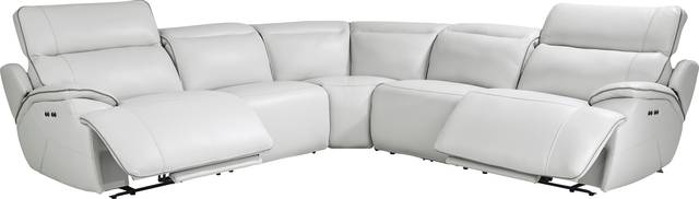 Livata Gray Leather 8 Pc Dual Power Reclining Sectional Living Room - Thumbnail - Image 5