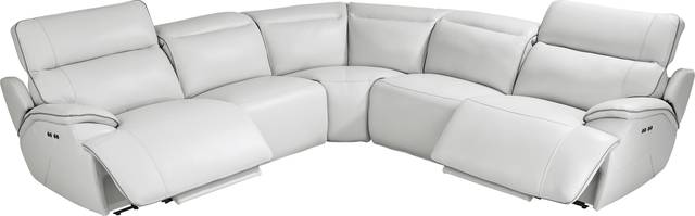 Livata Gray Leather 8 Pc Dual Power Reclining Sectional Living Room - Thumbnail - Image 6