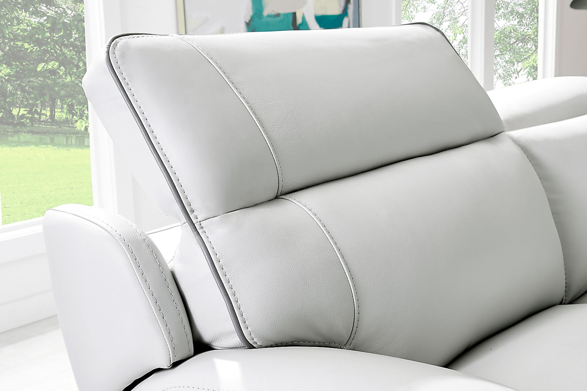 Livata Gray Leather 8 Pc Dual Power Reclining Sectional Living Room - Image 8