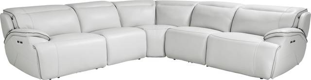 Livata Gray Leather 8 Pc Dual Power Reclining Sectional Living Room - Thumbnail - Image 3