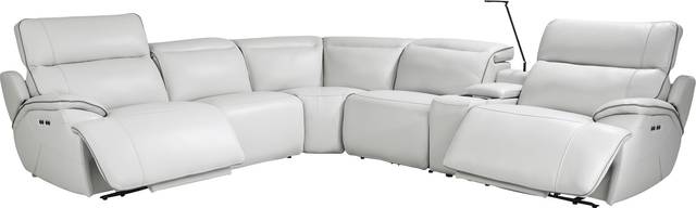 Livata Gray Leather 6 Pc Dual Power Reclining Sectional - Thumbnail - Image 4