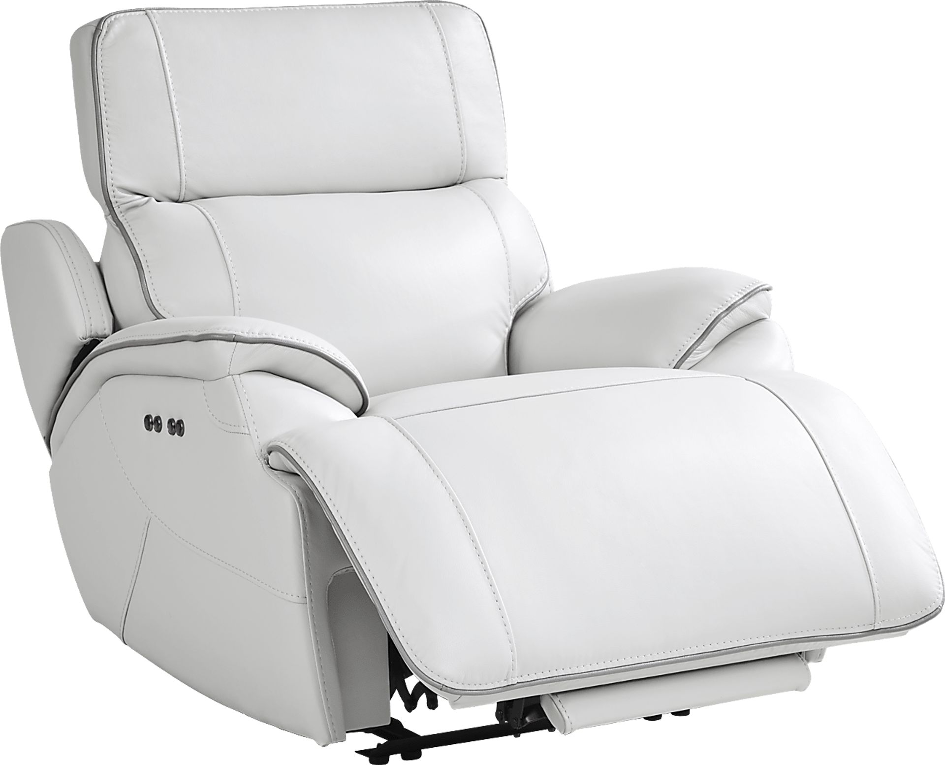 Livata Gray Leather Dual Power Recliner - Image 2