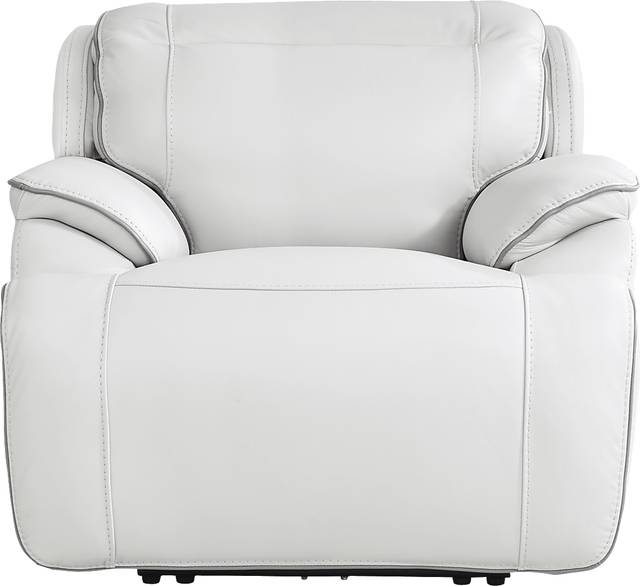Livata Gray Leather Dual Power Recliner - Thumbnail - Image 3