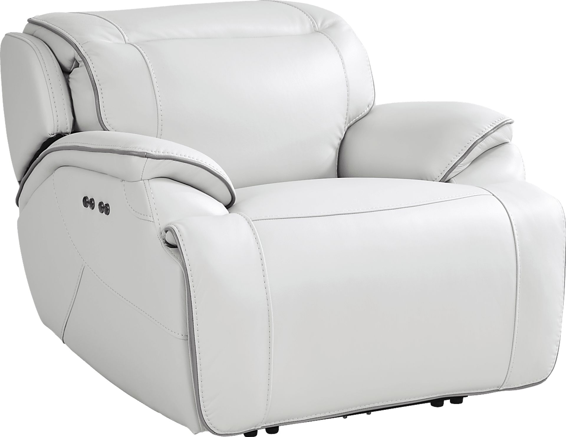 Livata Gray Leather Dual Power Recliner - Image 1