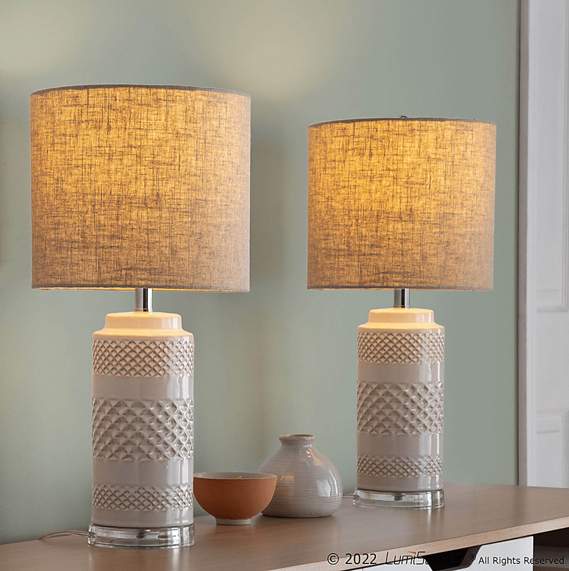Livette Cave White Lamp, Set of 2 - Image 2