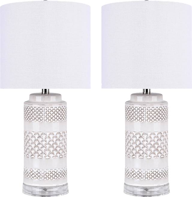 Livette Cave White Lamp, Set of 2 - Thumbnail - Image 1