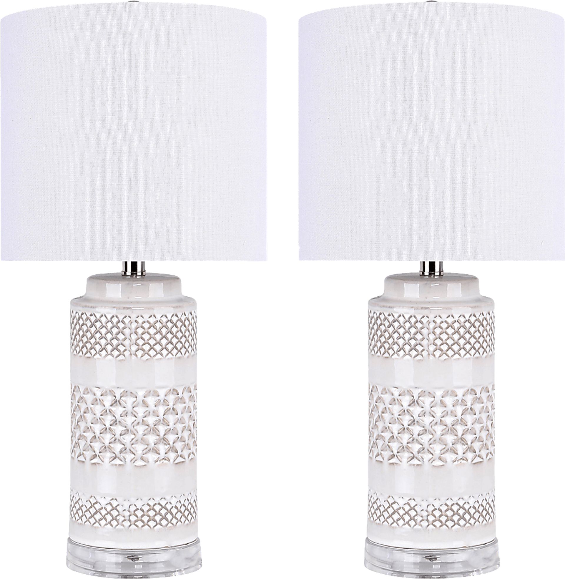 Livette Cave White Lamp, Set of 2 - Image 1