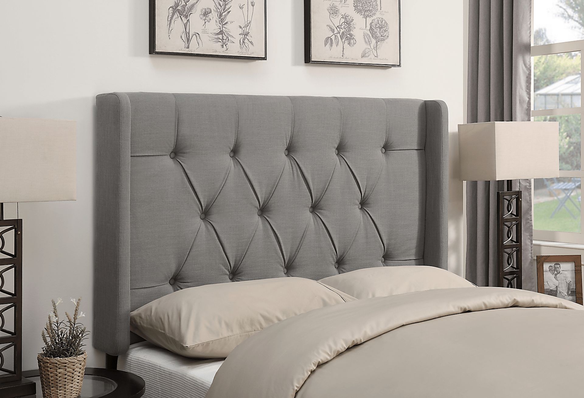 Livia Dove Gray Full/Queen Upholstered Headboard - Image 1