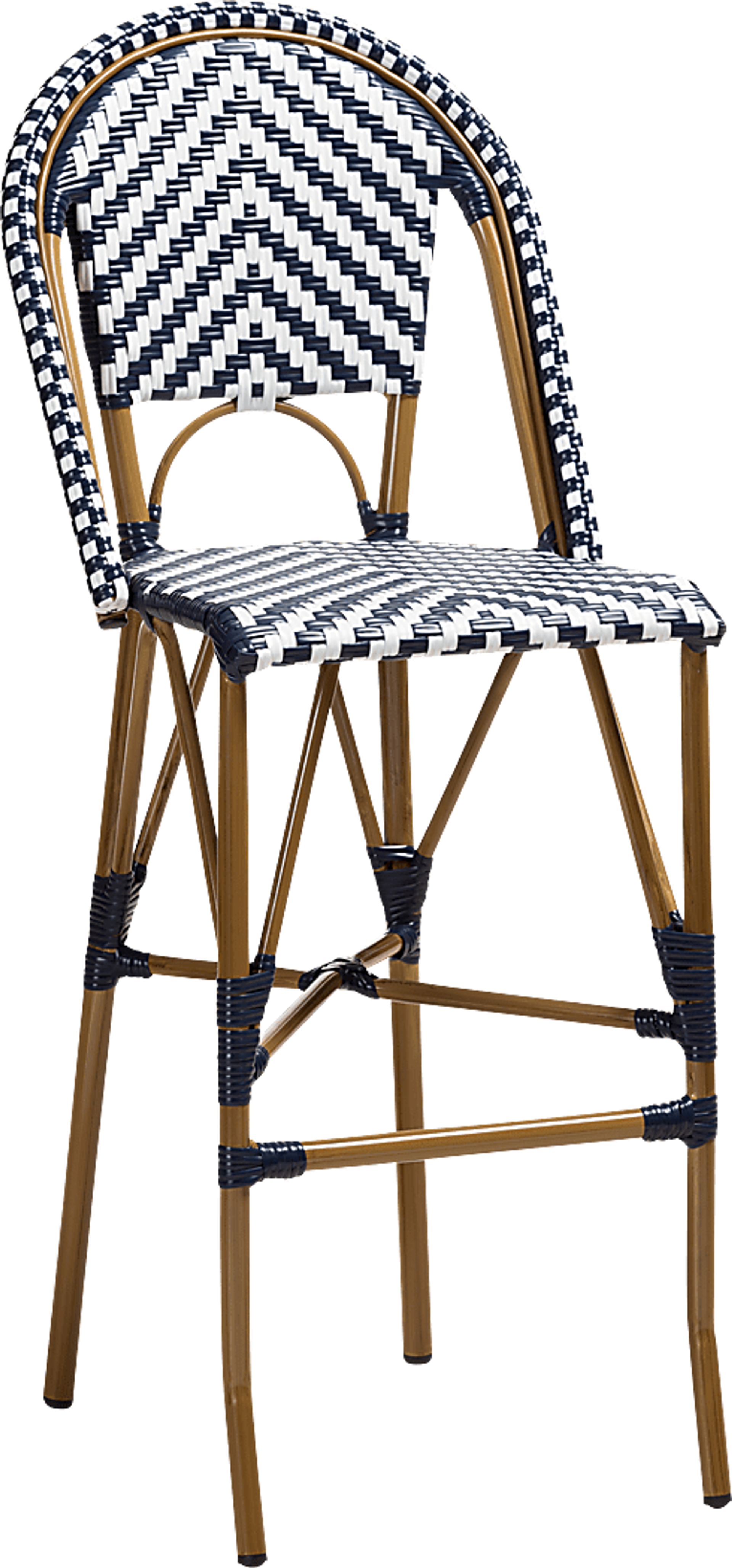 Livini Blue Bar Height Stool - Image 1