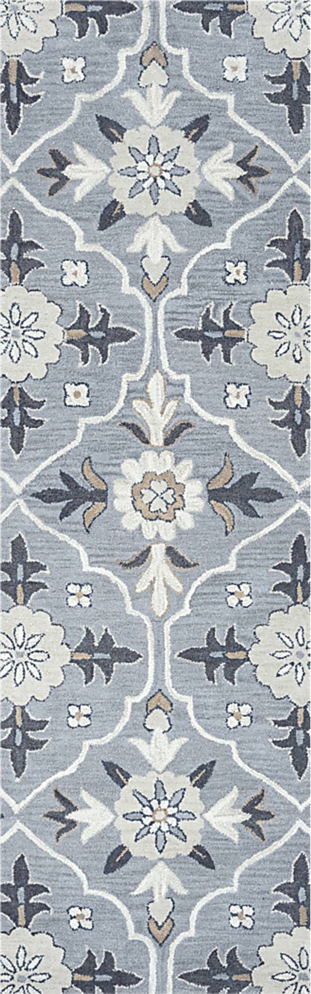 Livith Blue 2'6 x 8' Runner Rug - Thumbnail - Image 1