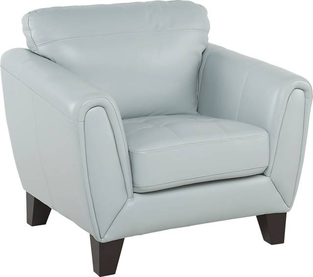 Livorno Aqua Leather 3 Pc Living Room - Thumbnail - Image 4