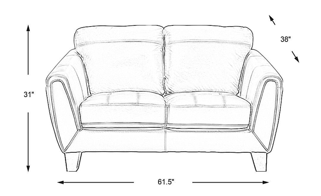 Livorno Aqua Leather Loveseat