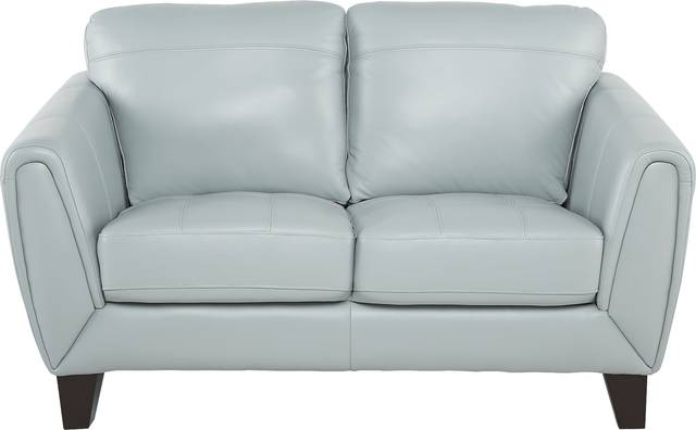 Livorno Aqua Leather 5 Pc Living Room - Thumbnail - Image 3