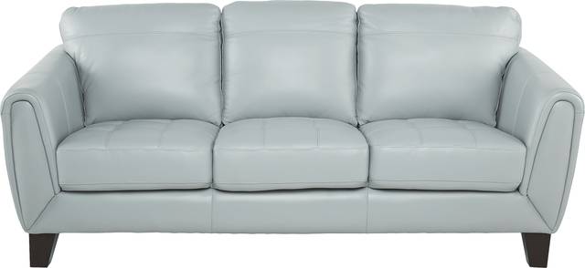 Livorno Aqua Leather 5 Pc Living Room - Thumbnail - Image 2