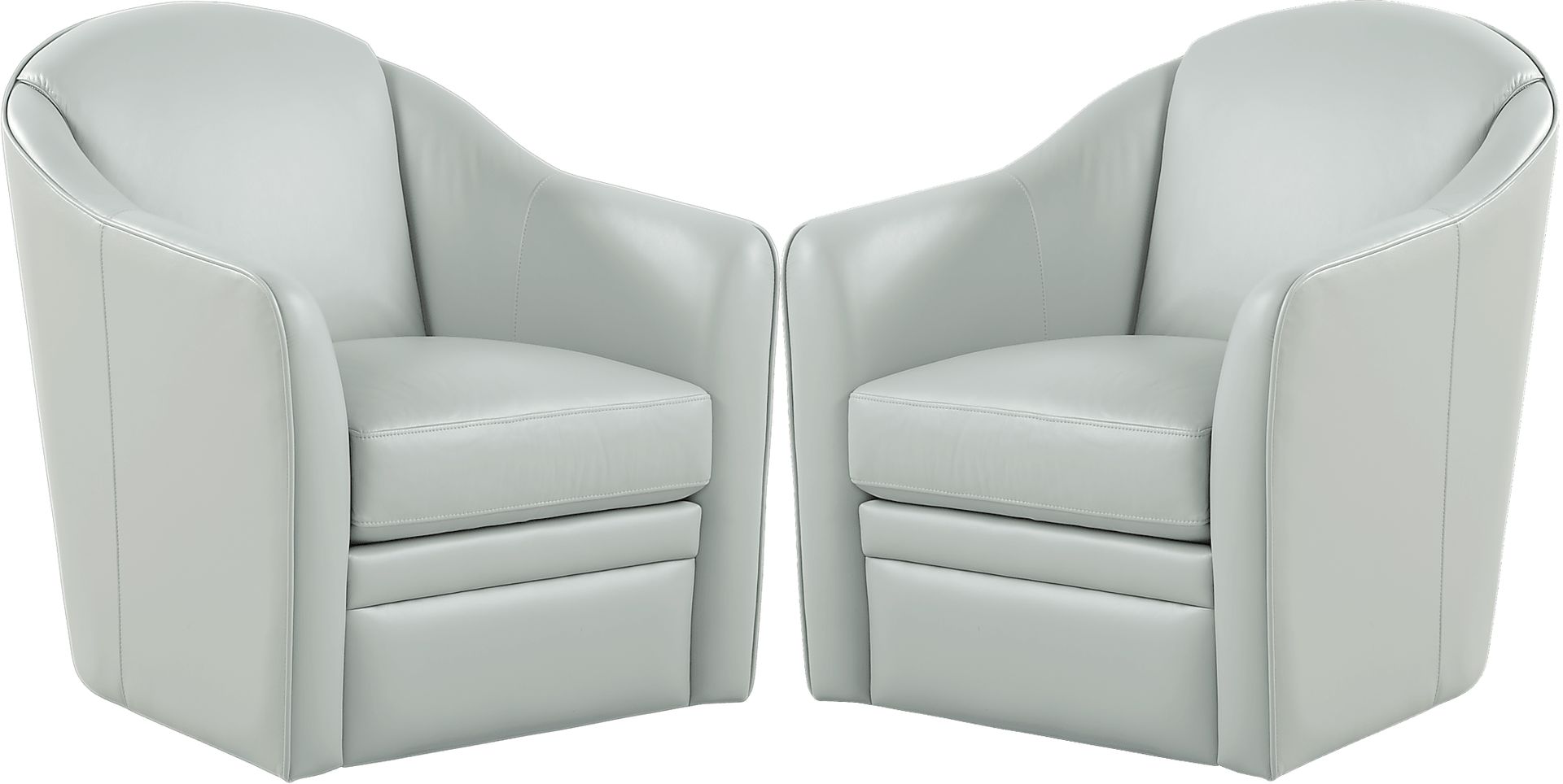 Livorno Aqua Leather Swivel Chairs (Set of 2) - Image 1