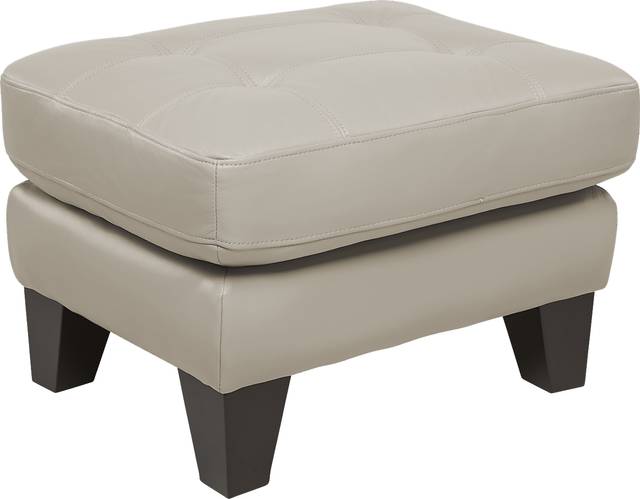 Livorno Beige Leather Ottoman - Thumbnail - Image 1