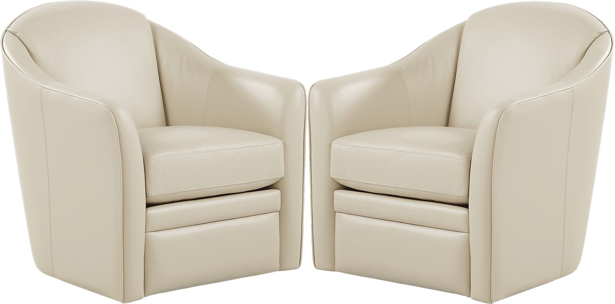 Livorno Beige Leather Swivel Chairs (Set of 2) Rooms To Go
