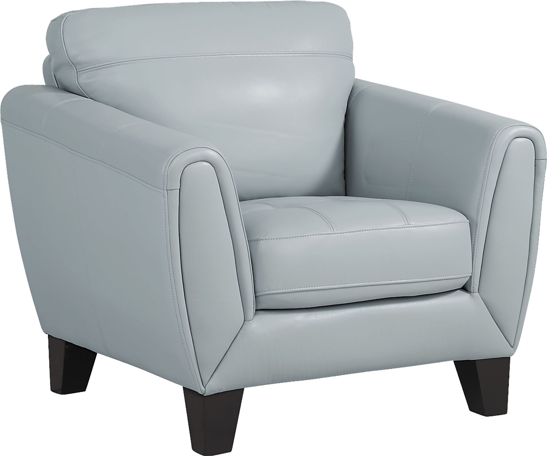 Livorno Lane Aqua Leather Chair - Image 1