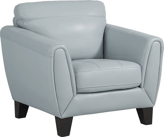 Livorno Lane Aqua Leather 8 Pc Living Room - Thumbnail - Image 4