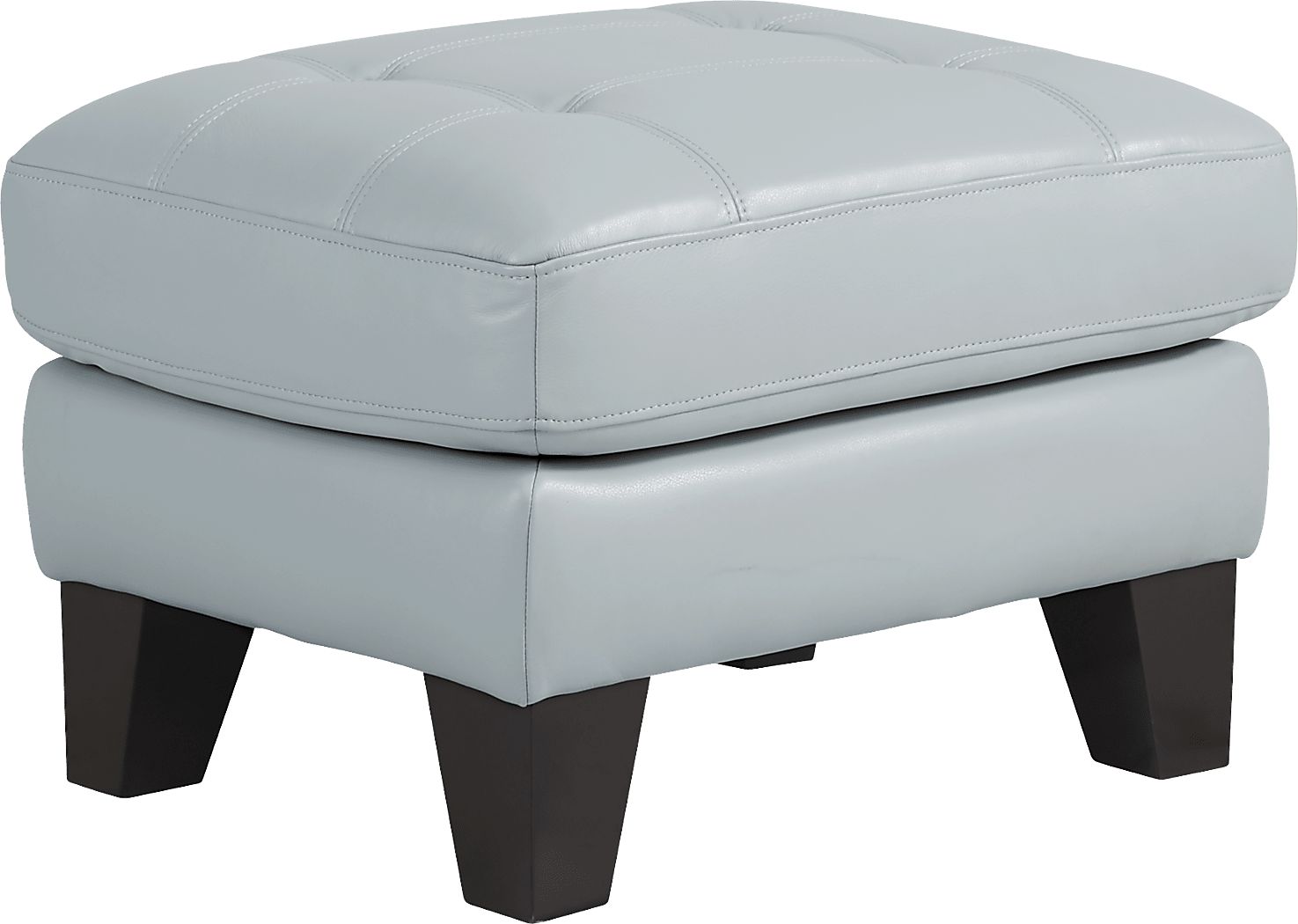 Livorno Lane Aqua Leather Ottoman Rooms To Go