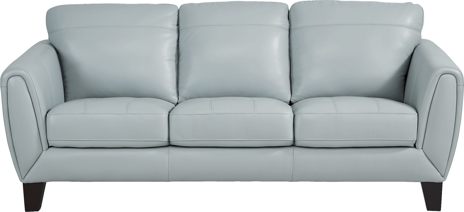 Livorno Lane Aqua Leather Sofa - Image 1