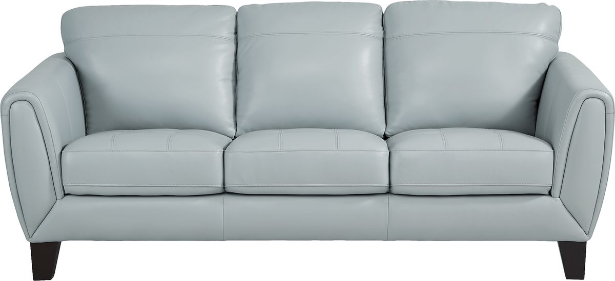 Livorno Lane 5 Pc Aqua Blue Leather Living Room Set With Sofa, Loveseat