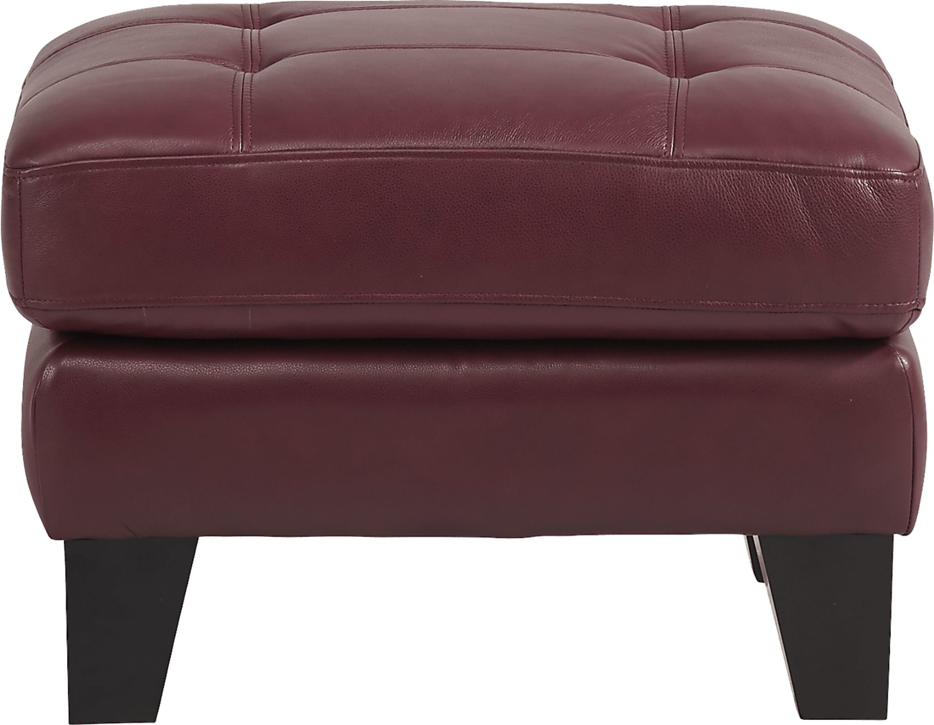Livorno Lane Red Leather Ottoman - Image 2