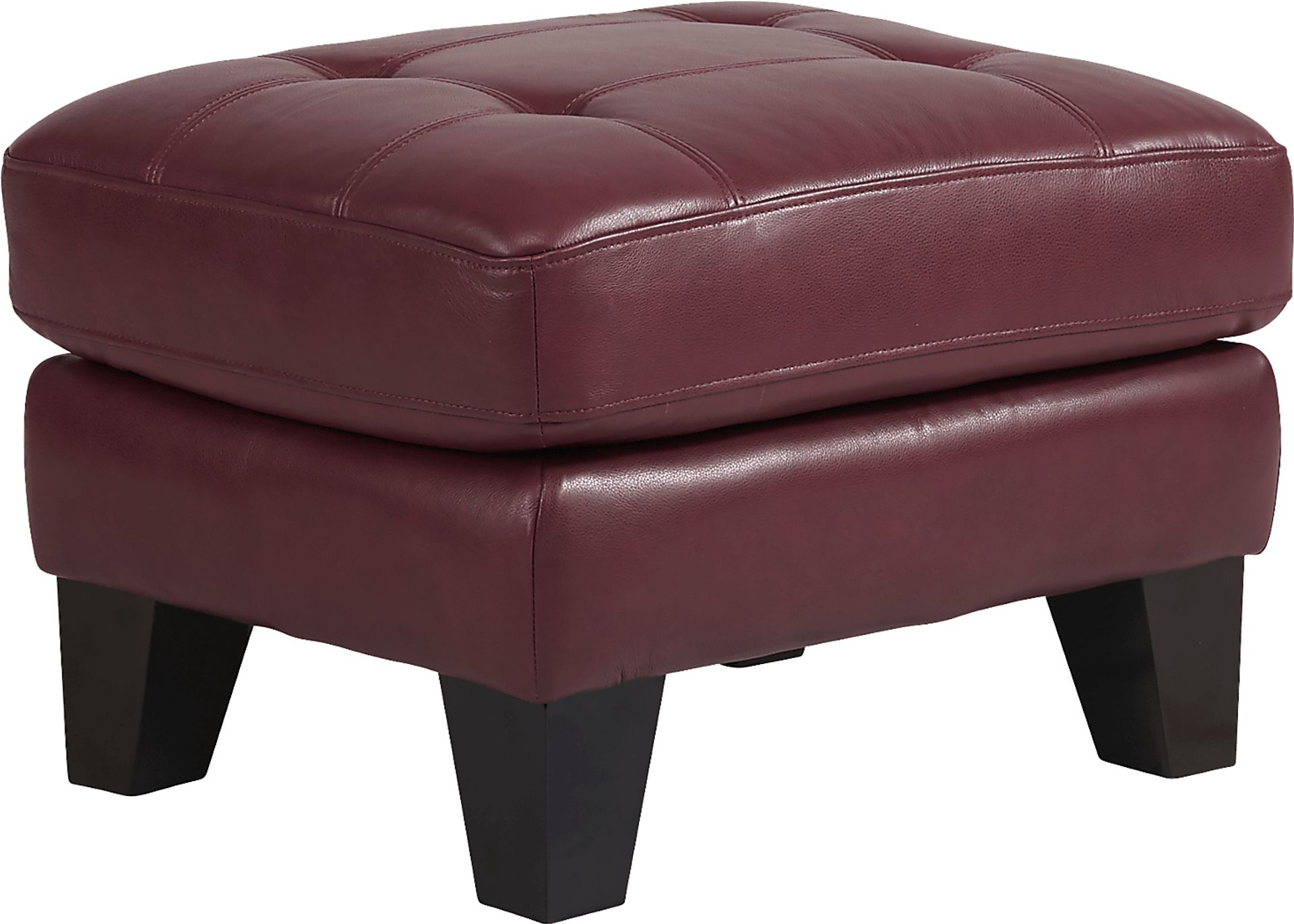 Livorno Lane Red Leather Ottoman - Image 1