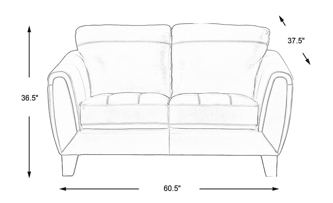 Livorno Lane Leather Loveseat