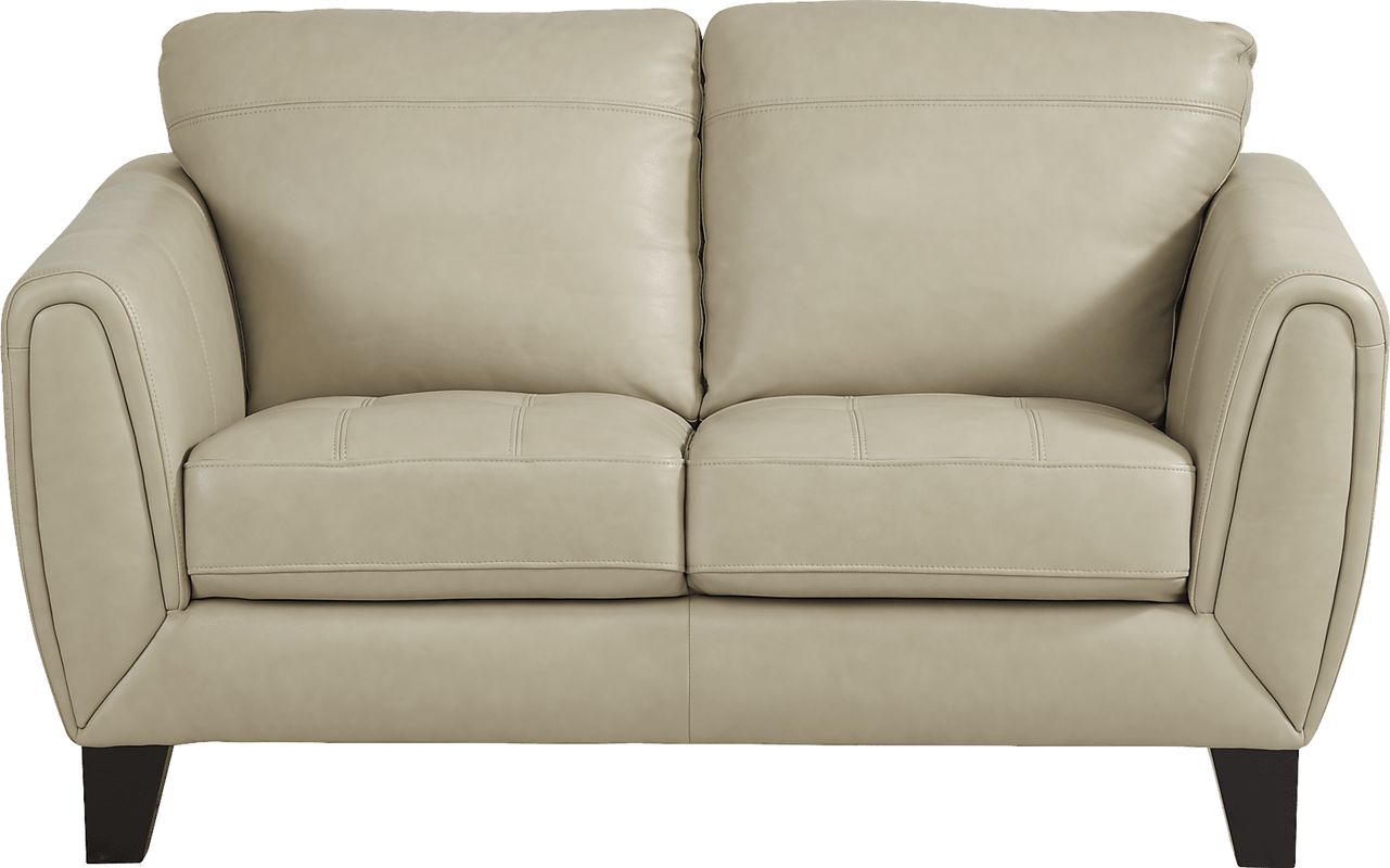 Livorno Lane 2 Pc Stone Beige Leather Living Room Set With Sofa ...