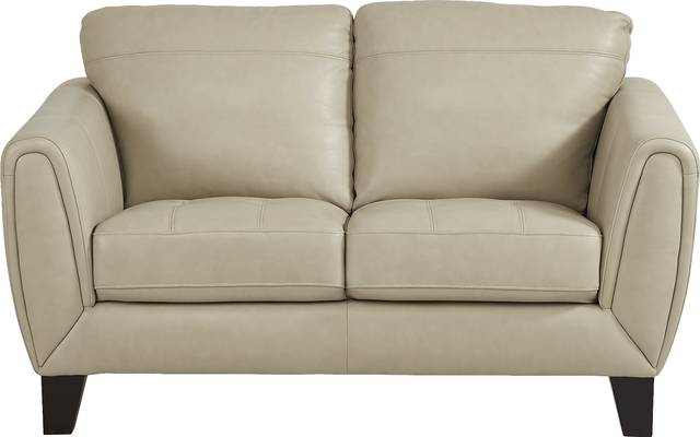 Livorno Lane Stone Leather Loveseat - Thumbnail - Image 1