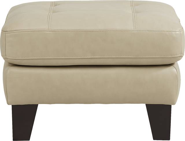 Livorno Lane Stone Leather Ottoman - Thumbnail - Image 2