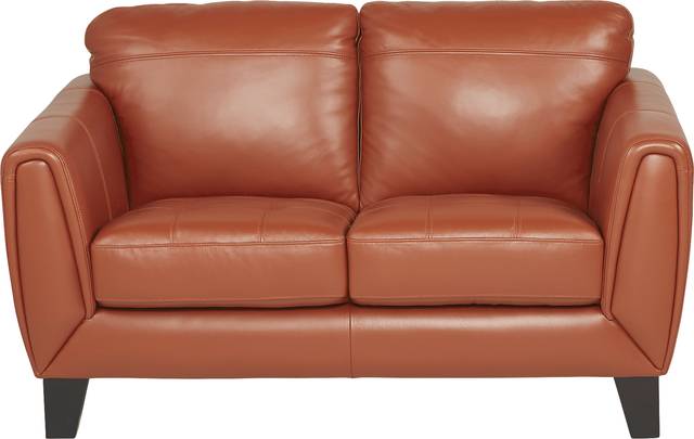 Livorno Papaya Leather 3 Pc Living Room - Thumbnail - Image 3
