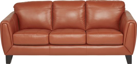 Livorno Papaya Leather 3 Pc Living Room