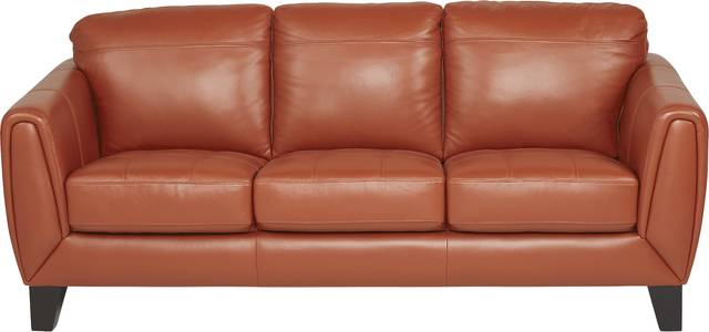 Livorno Papaya Leather 3 Pc Living Room - Thumbnail - Image 2