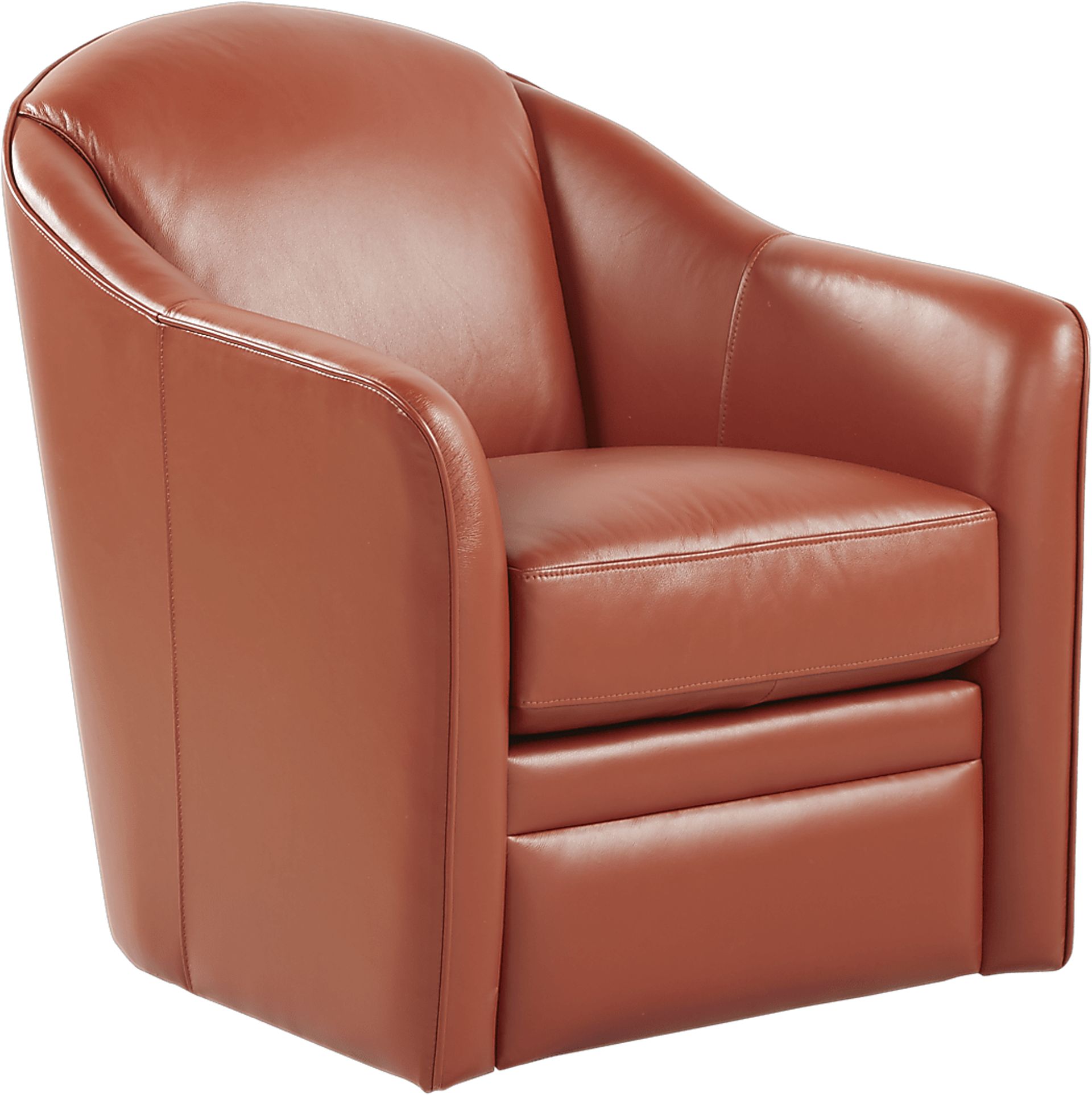 Livorno Papaya Leather Swivel Chair - Image 1