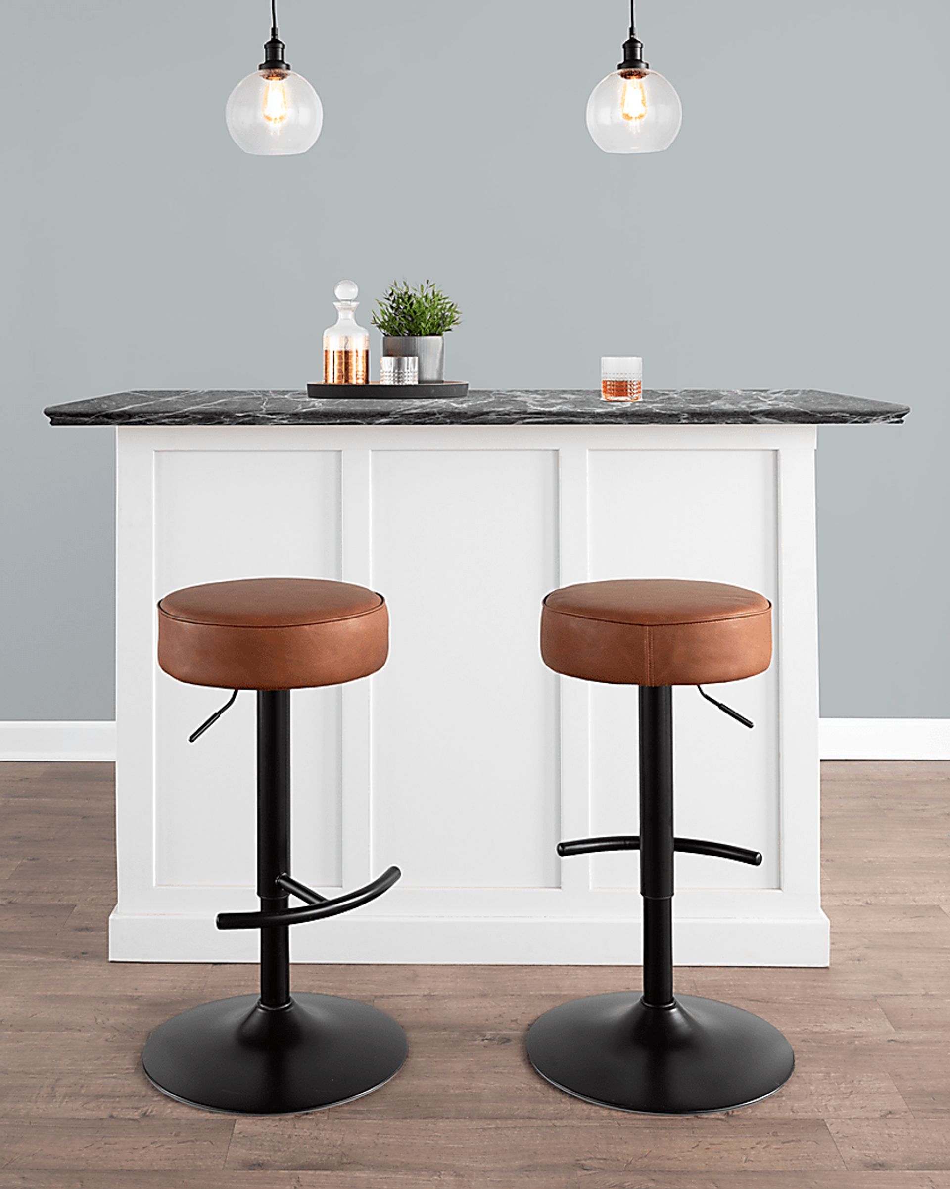 Lizlynn I Camel Adjustable Barstool, Set of 2 - Image 2