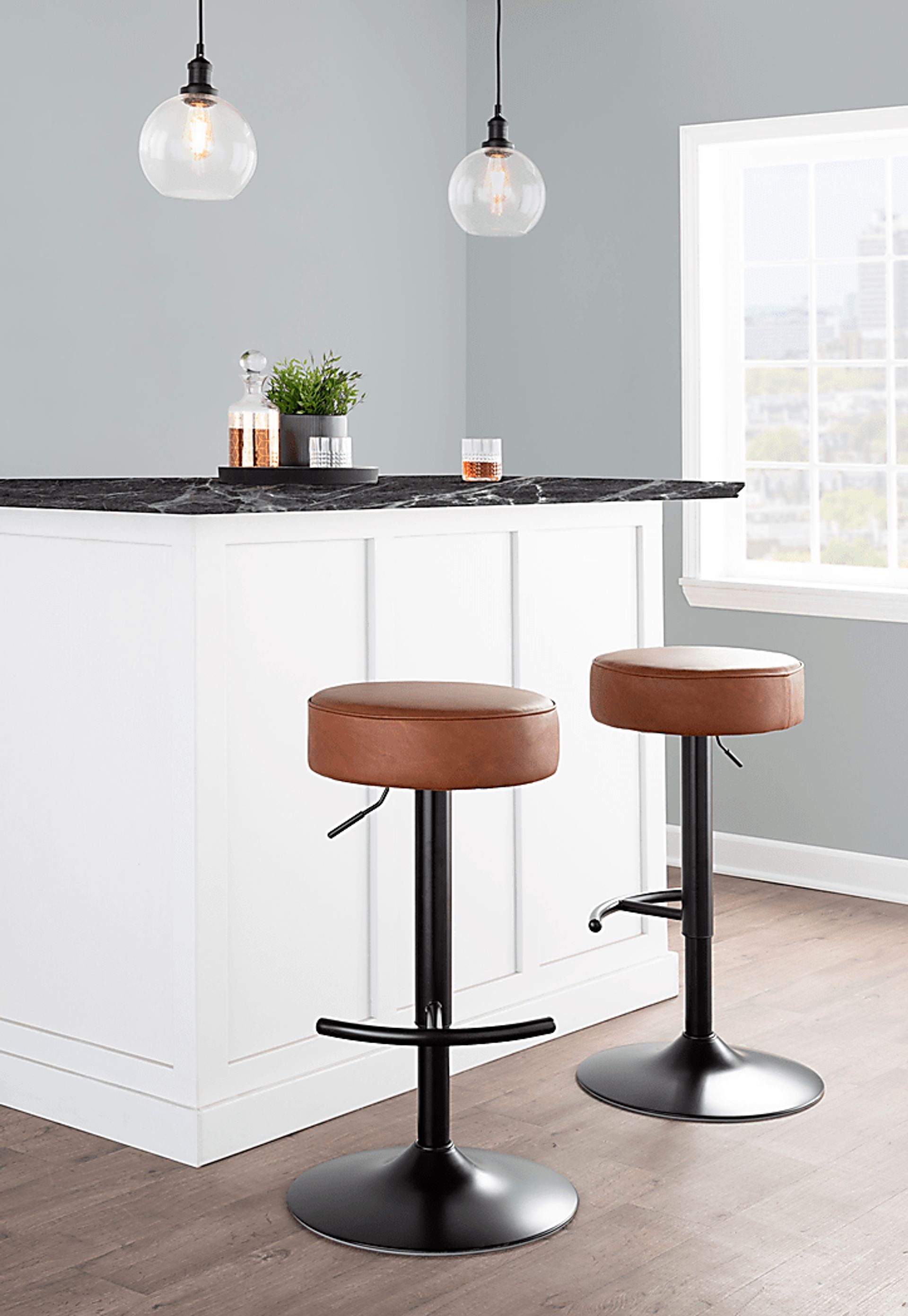 Lizlynn I Camel Adjustable Barstool, Set of 2 - Image 3
