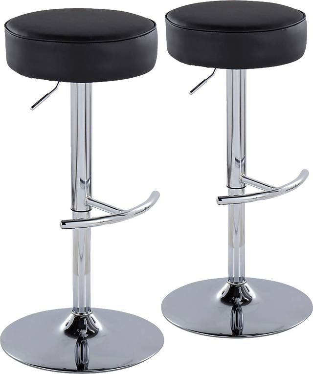 Lizlynn II Black Adjustable Barstool, Set of 2 - Thumbnail - Image 1