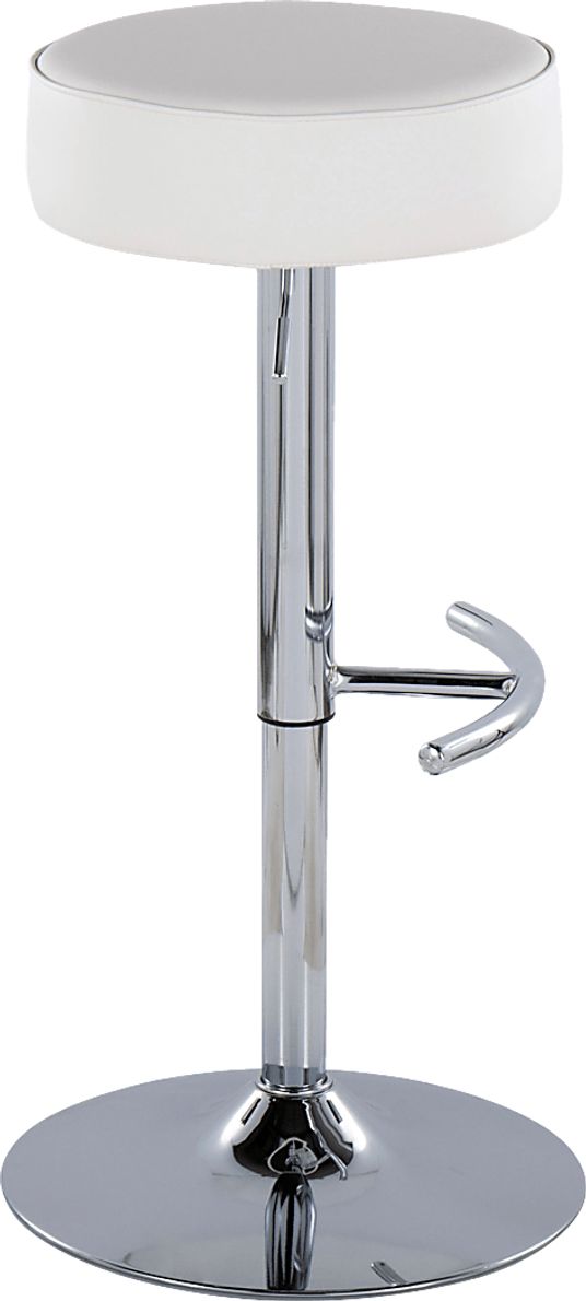 Lizlynn II White Adjustable Barstool, Set of 2