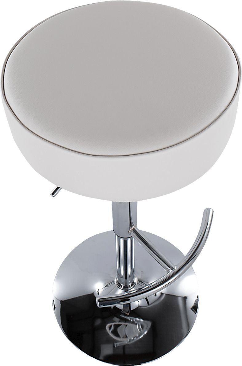 Lizlynn II White Adjustable Barstool, Set of 2