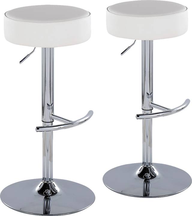 Lizlynn II White Adjustable Barstool, Set of 2 - Thumbnail - Image 1
