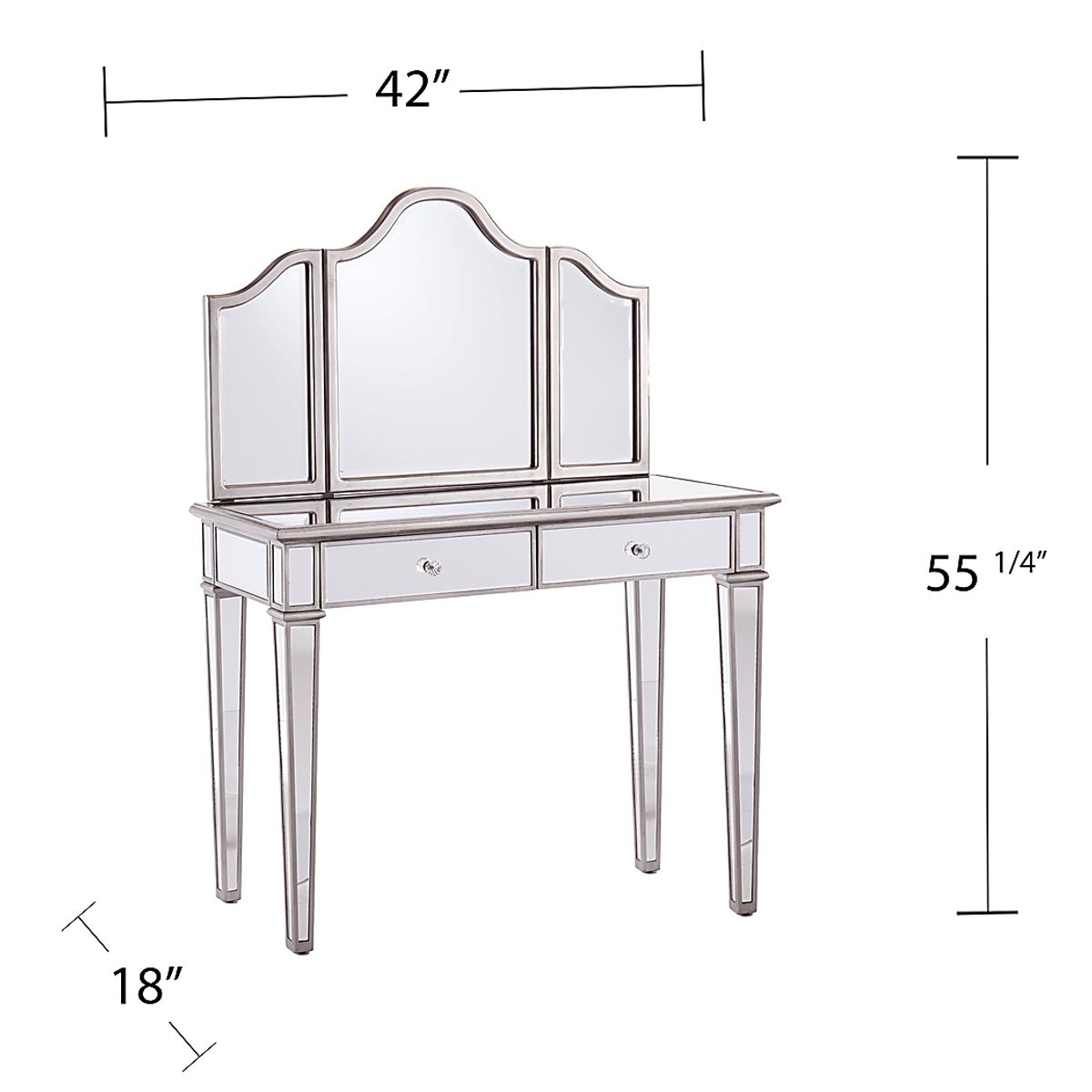 Llanfair Silver Gray Vanity Set | Rooms to Go