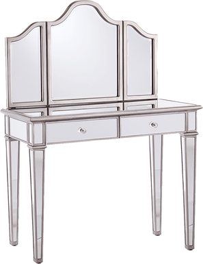 Llanfair Silver Vanity with Mirror 2pc Set