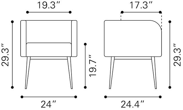 Llano Gray Side Chair - Thumbnail - Image 9