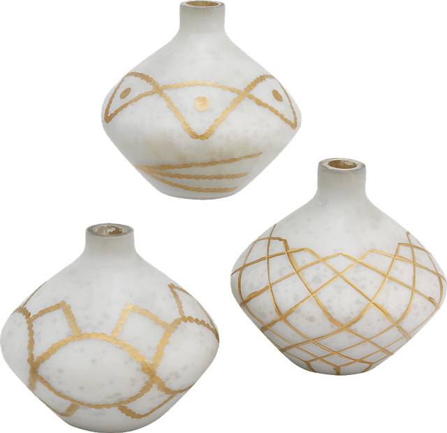Loane White Vase Set of 3 - Thumbnail - Image 1
