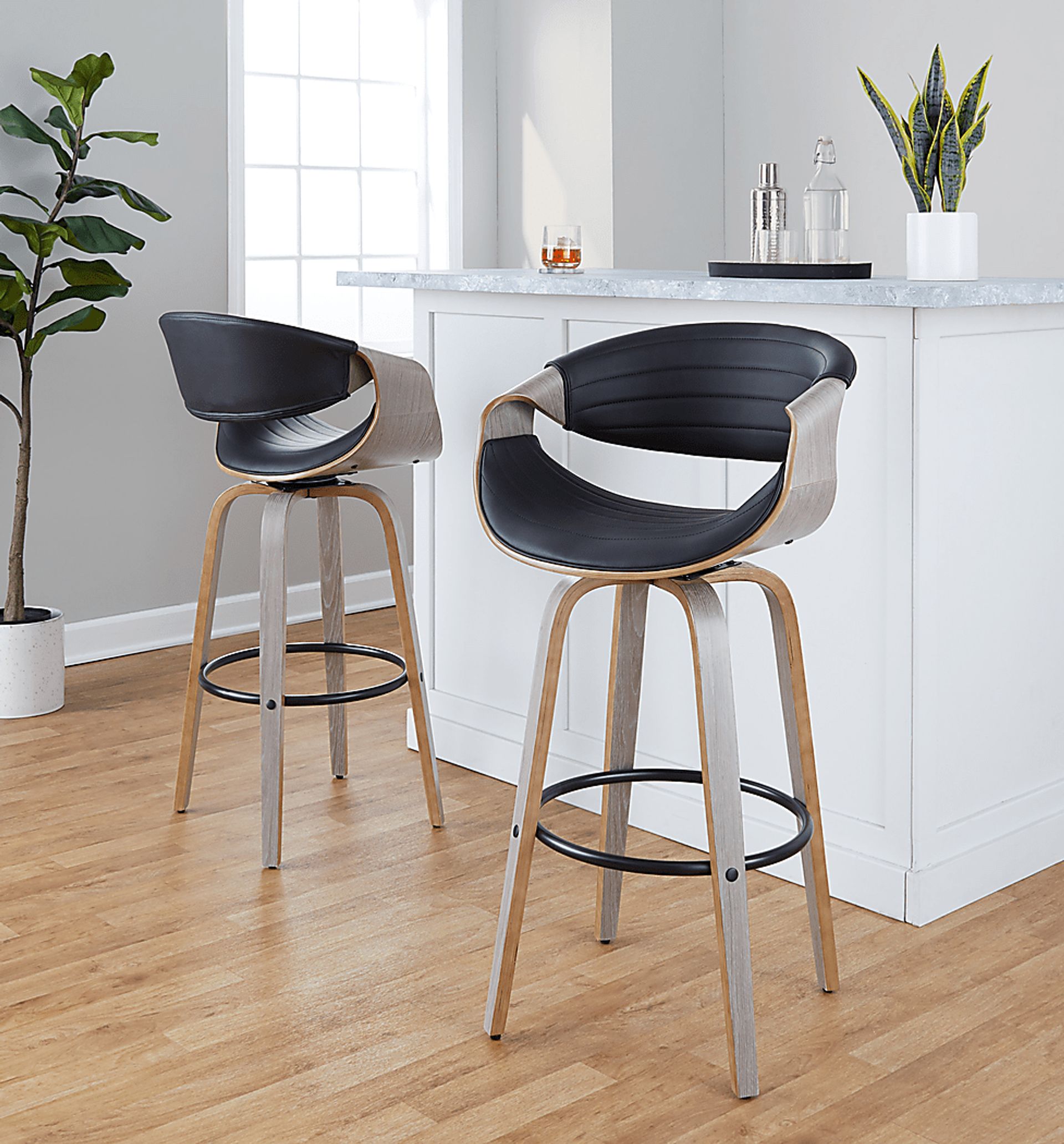 Loblolly I Black Swivel Barstool, Set of 2 - Image 9