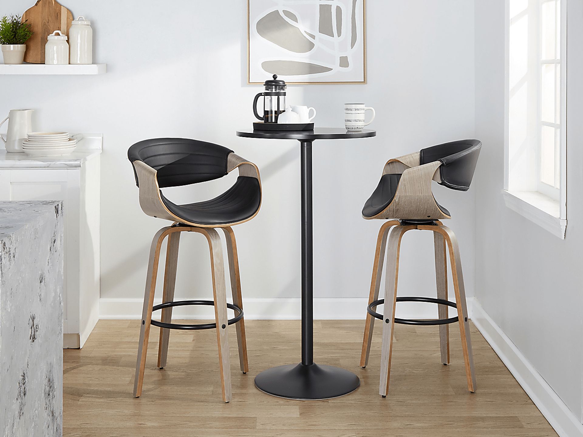 Loblolly I Black Swivel Barstool, Set of 2 - Image 10